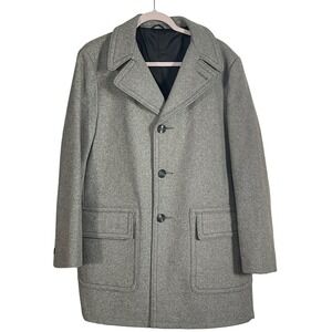 VTG Campus Studio One Wool Coat Gray Heavy Classic‎ Overcoat Tailored 42, thick
